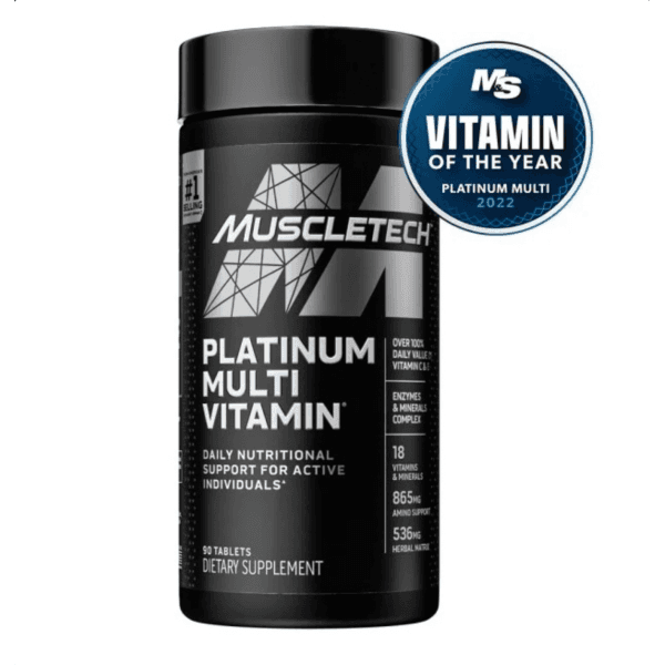 Multivitaminas Platinum MuscleTech — 90 cápsulas | 90 servicios