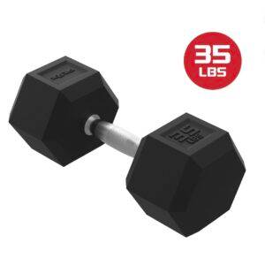 Pareja de Mancuernas Hexagonales 35lb — Revestimiento de goma